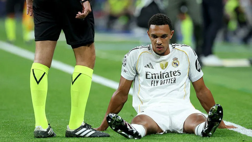 The English defender endures early blow in the Spanish giants Champions League tie